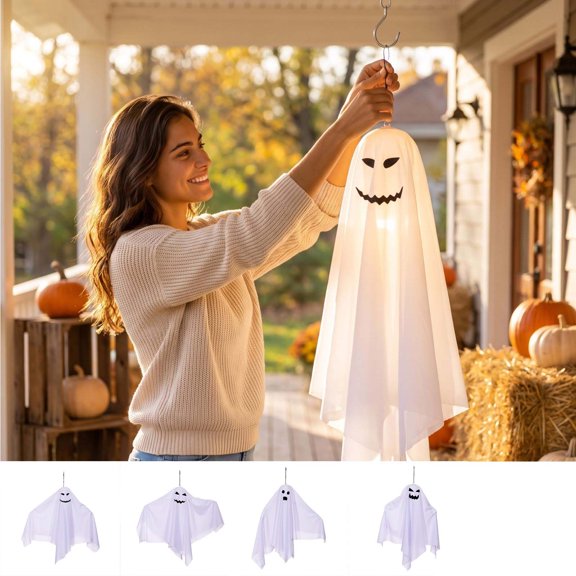 Msgweeeg Ghosts of Halloween Halloween Decorations Outdoor Halloween Ghost Decorations Hanging Ghosts for Setting A Room
