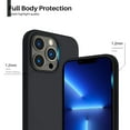 thumbnail image 4 of Compatible with iPhone 13 Pro Case 6.1, Slim Liquid Silicone 3 Layers Full Covered Soft Gel Rubber Case Cover 6.1 inch-Midnight Black, 4 of 12