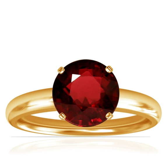 GemsNY July Birthstone - Traditional Round Ruby Solitaire Ring (Grade - AAA | 1.55cts.)