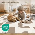 thumbnail image 4 of ODIKA 8'x10' Beige Brown Interlocking Chain Washable Area Rug Modern Mid Century Repeating Motif Contemporary for Living Room, Under Sectional, Family , Durable, Non-Slip, 4 of 7
