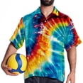 thumbnail image 4 of tie dye91 Men's Short Sleeve Poplin Button Down Hawaiian Printed Summer Beach Shirt, Unisex, 4 of 6