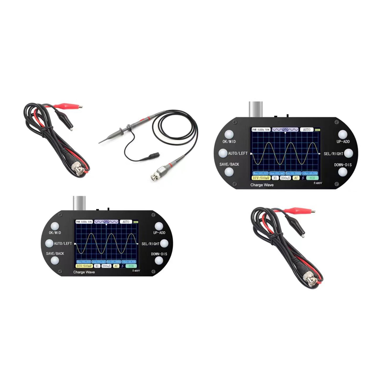 Multifunction Digital Oscilloscope Transistor-Tester Meter 2.5Mhz Sampling Rate 200Khz Bandwidth for Auto Repair