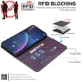 thumbnail image 4 of Wallet Case for iPhone 17 Pro RFID Blocking Flip Cover with Card Slots & Kickstand Purple, 4 of 7