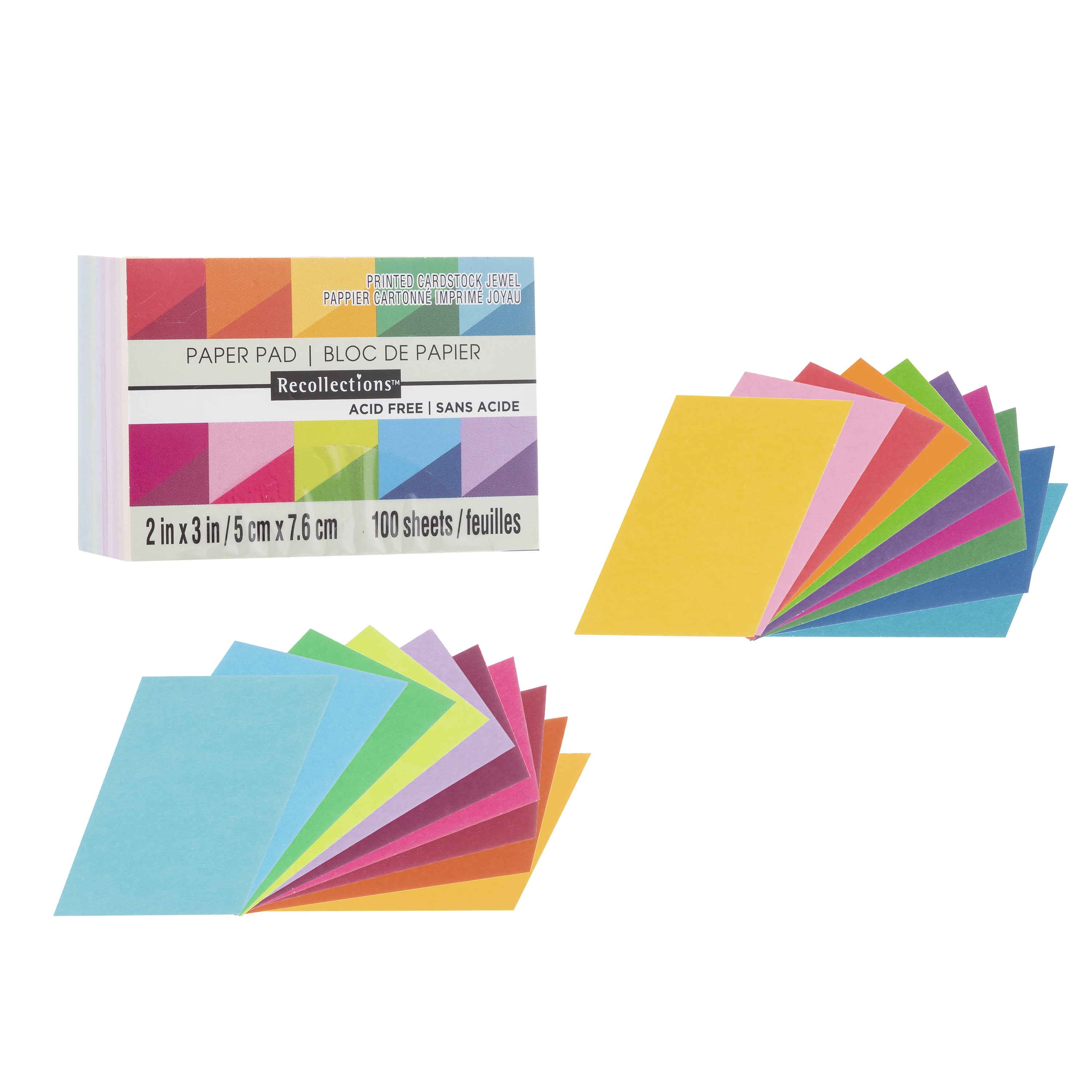 Recollections 1,200 Sheets 2" x 3" Jewel Cardstock Paper Pad - Acid Free Paper for Scrapbooks, Invitations, Greeting Cards, and Arts & Crafts - Bulk Pack
