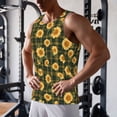 thumbnail image 5 of KLL Black Ink Green Plaid Sunflower Print Men's Muscle Gym Workout Stringer Tank Tops Bodybuilding Fitness T-Shirts Tank Tops Men-3X-Large, 5 of 7