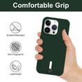 thumbnail image 3 of for iPhone 15 Pro Case with Card Holder Cover Microfiber Inner Lining [Holds 2 Cards] Slim Soft TPU Shockproof Protective Wallet Phone Case for iPhone 15 Pro (Dark Green), 3 of 10