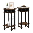thumbnail image 4 of Furinno Turn-N-Tube Tall End Table, Side Table with Bin, Amber Oak/Black/Black, Set of 2, 4 of 5