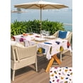 thumbnail image 4 of Outdoor Tablecloth with Umbrella Hole and Zipper, Cute Butterfly Dragonfly Rectangle Table Cloth 54x80 Inch Waterproof Tablecloth, Farmhouse Botanical Floral Pink Picnic Table Cover for Patio Camping, 4 of 7