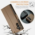 thumbnail image 7 of Wallet Case for Samsung Galaxy A25 5G, RFID Blocking Magnetic Clasp Shockproof Cover, Premium PU Leather Flip Case with Credit Card Holder Kickstand for Samsung Galaxy A25 5G, Brown, 7 of 7