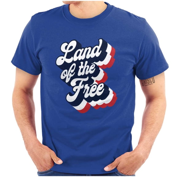 American Land of the Free Patriotic Men's Graphic T Shirt Tees Brisco Brands S