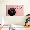 thumbnail image 3 of Elephant Stock Musical Vinyl Record Wall Art - Horizontal Canvas Wall Art - Living Room Wall Decor - Music Canvas - Black And Pink Decor - 12" x 8", 3 of 8