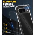 thumbnail image 3 of HZXC-(3 in 1) Phone Case Compatible for Google Pixel 9, with Screen Protector + Camera Lens Protector (Tempered Glass), TPU Frame Acrylic Back Cover Shock-Proof Body Protection (Crystal Clear), 3 of 4