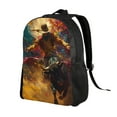 thumbnail image 2 of Cauagu Colorful Bull Western Man Print Backpacks,Travel Daypack Casual Laptop Backpack Bookbag Fits 15 Inch Computer for Men Women, 2 of 8