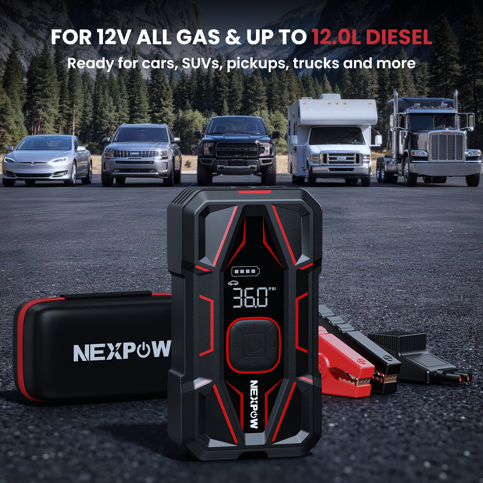 Nexpow 6000A Jump Starter with 160 PSI Air Compressor photo 8
