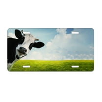 Smoaffly Funny Cow License Plate Decorative Car Front, Metal Car Plate, License Plate, Vanity Tag, Aluminum Novelty License Plate for Men/Women/Boy/Girls Car 6×12 Inch