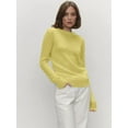thumbnail image 5 of Women'S Basic Crewneck Sweater Long Sleeve Round Neck Pullover Yellow S, 5 of 6