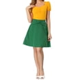 thumbnail image 2 of INSPIRE CHIC Women's Summer A-Line Bow High Waist Above Knee Mini Skirt Green S, 2 of 6