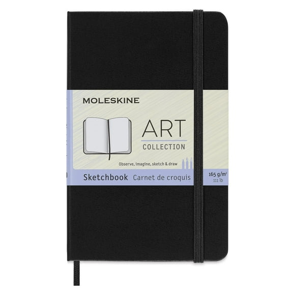 Cuaderno de bocetos Moleskine Art, tapa dura, bolsillo, 80 páginas, color negro