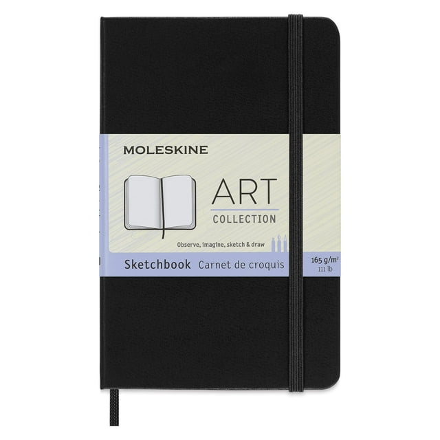 Cuaderno de bocetos Moleskine Art, tapa dura, bolsillo, 80 páginas, color negro