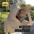 thumbnail image 3 of NUZYZ Women Sun Hat Shawl Design Neck Cover Sun Anti UV Extra Large Brim Button Foldable Travel Gardening Hiking Outdoor Cap, 3 of 8