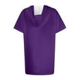 thumbnail image 4 of Women's Short Sleeve Loose Fit Flowy Tunic Tops Dressy Casual Tops for Lady Vintage Round Neck Blouse Comfy Casual Shirts Solid Color Fashion 2024 Summer Clothes for Teen Girls Purple T Shirts S, 4 of 5