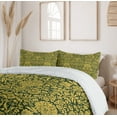 thumbnail image 6 of Ambesonne Floral Duvet Cover Sets, Baroque Flowers Motif, 2-King, Green Earth Yellow, 6 of 7