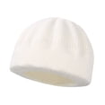 thumbnail image 5 of Autumn Winter Warm Soft Casual Artist Painter Cap Beanies Cap Baby Beret Hat Knitted WHITE, 5 of 8