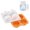 Orange, variant on Pumpkin Shape Silicone Ice Tray - 4 Large Square Molds for Creative Halloween Drinks