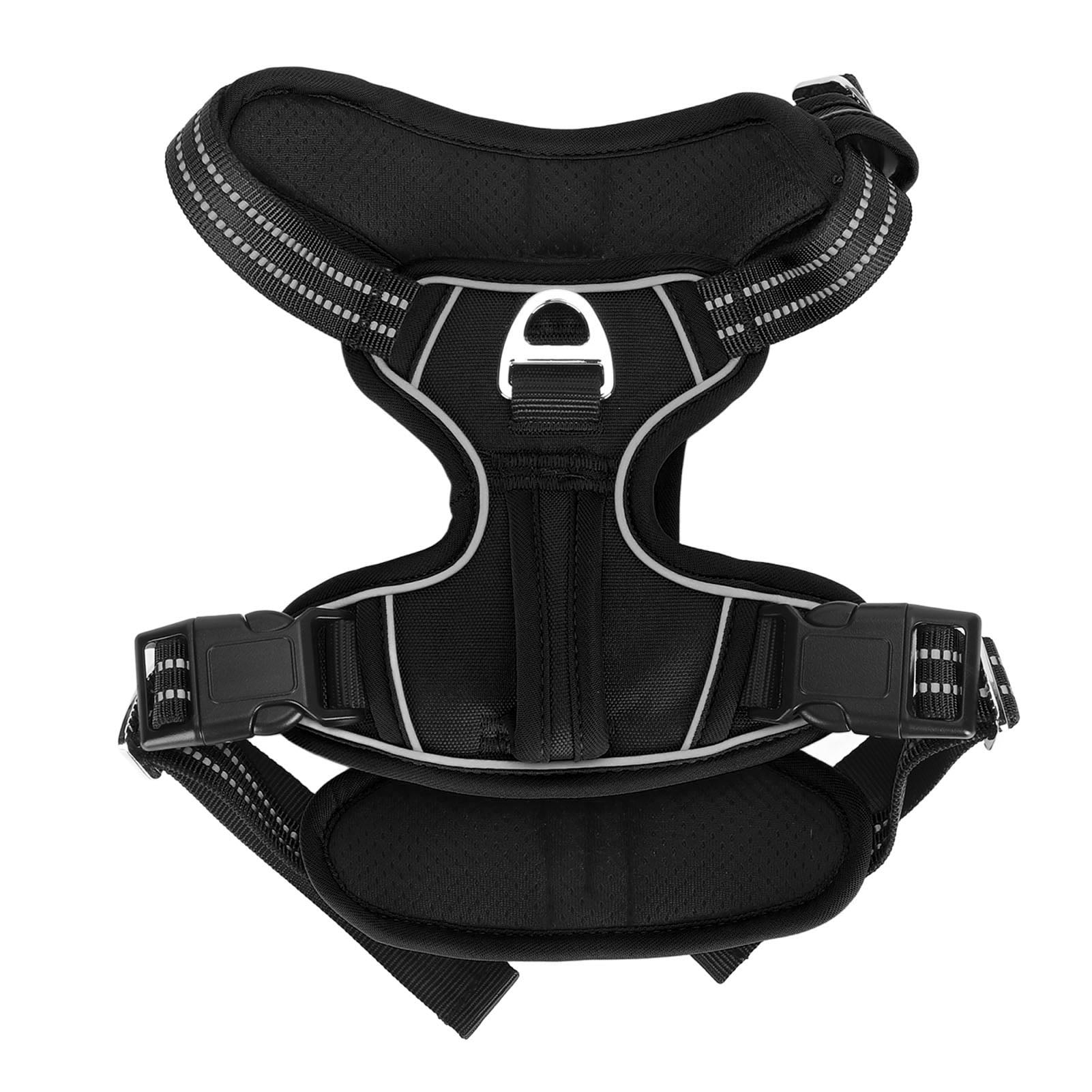 Rupoun Pet Sports Harness Adjustable Dog Chest Harness Lightweight Breathable Dog Vest for Running Walking Training Black 11.81 inches / 30 cm