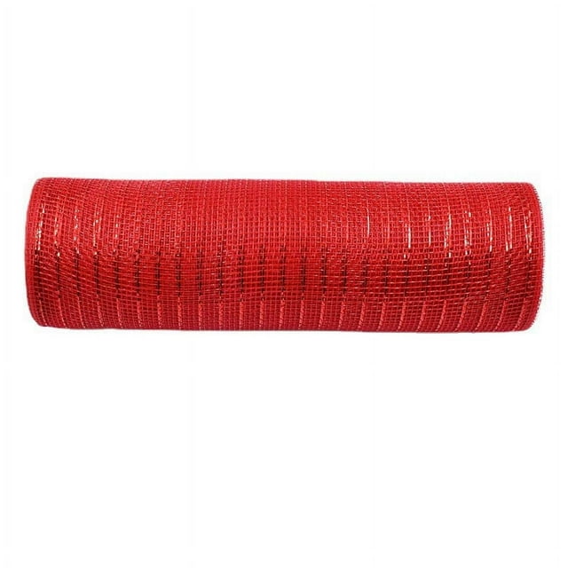LINMOUA Poly Mesh Ribbon With Foil Each Roll For Wreaths Swags Bows Wrapping And Decorating