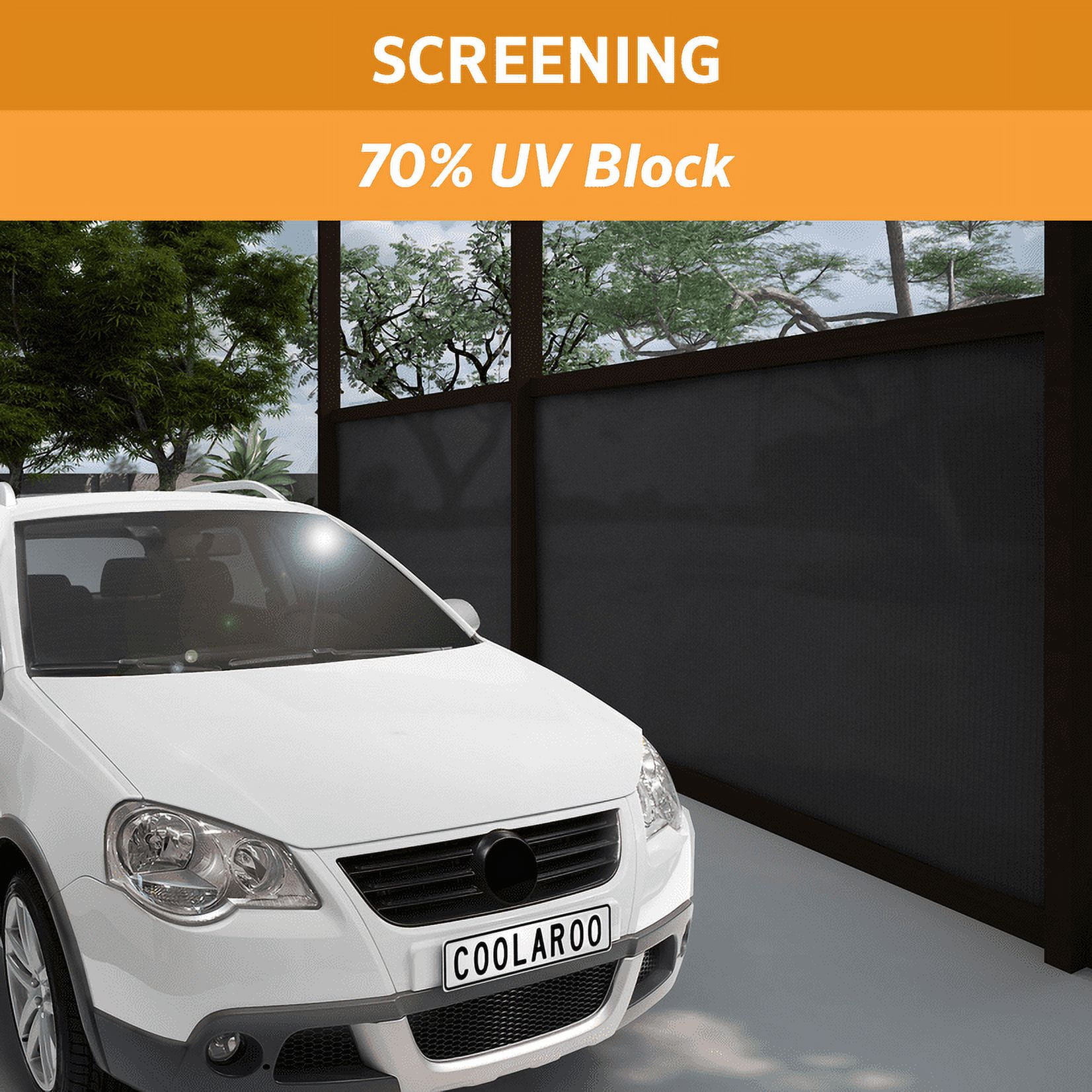 Coolaroo Privacy Screen Shade Fabric with 70% UV Block Protection for Fence, Carports, Balcony, Wind Block, Car Protection, 6' x 100', Black