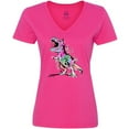 thumbnail image 3 of Inktastic Graffiti Paint Splatter T-Rex Women's V-Neck T-Shirt, 3 of 5
