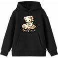 thumbnail image 4 of Beary Cute Teddy Bear Boy's Black Long Sleeve Hoodie-XS, 4 of 6