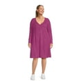 thumbnail image 2 of Terra & Sky Women's Plus Size Waffle Knit Babydoll Dress, 2 of 5
