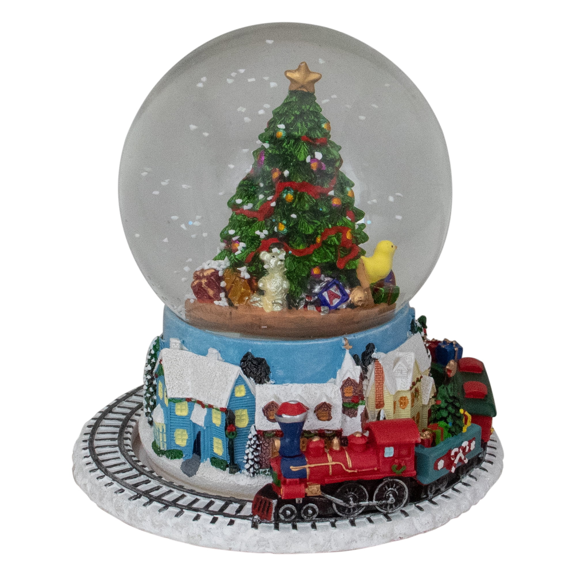 Decoration 4 Piece Ornament Christmas Snow Globe Train