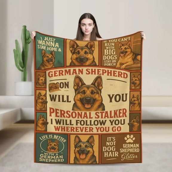German Shepherd Blanket Dog Lovers Gifts Cozy Plush German Shepherd Throw Blanket Fuzzy Flannel Fleece Blankets for Girls Boys Women Men 50x40