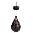 thumbnail image 2 of Lámpara solar colgante de bronce, hierro, metal, diseño hueco, para exteriores, césped, patio, impermeable, lámpara solar colgante, 2 of 14