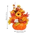 thumbnail image 3 of Artificial Sunflower and Pumpkin Table Decor, Realistic Faux Floral Pumpkin Ornament, Fall Desktop Centerpiece, Seasonal Autumn Home Dining Table Mantel Decoration, B, 3 of 7
