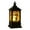 As show, variant on Halloween Lantern, LED Halloween Lights, Portable Battery Operated Halloween Candle Lantern for Indoor Outdoor Party Decorations, Black Plastic Compact Size with Handle and Hanging Ring