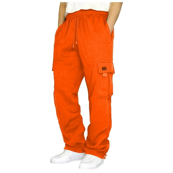 JTieacloth Cotton Linen Pants for Men Casual Pants Comfortable Joggers With Pocket Design Featuring Drawstring And Elastic Cuffs For Everyday Style And Versatile Use Red