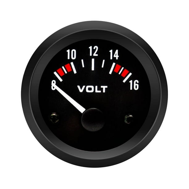 voltímetro de coche,Voltímetro de coche Medidor de voltaje universal,Voltímetro electrónico de medidor de voltaje de 52 mm,Medidor Medidor Voltímetro Rango de medida 8-16V,Medidores de