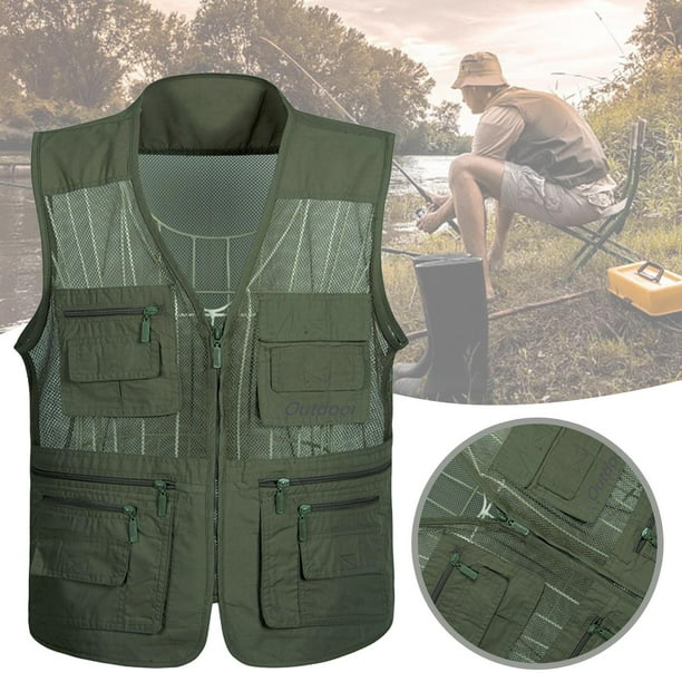 Portable Fishing Mesh Vest Comfortable Breathable Quick Photography Fishing  Waistcoat Utility Vest for Fishing Travel Women Adults Men L 