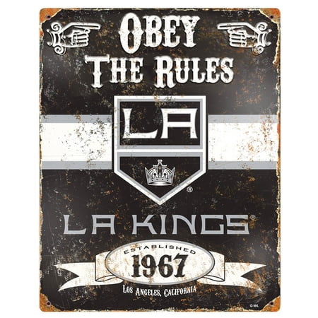 Los Angeles Kings 14.5 x 11.5 Embossed Metal Sign