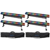 4) Chauvet COLORSTRIP MINI LED Multi-Colored DJ Light Bar Effect Strips+2) Bags