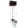 thumbnail image 6 of Dark Oak High Tank Pull Chain Toilet Round White Porcelain Bowl Satin Z Pipe Adjustable H 59"- 74" Renovator's Supply, 6 of 8