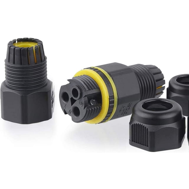 Caja de conexiones resistente a la intemperie Conectores de cable para exteriores - Paquete de 4 acopladores de casquillo para exteriores para conectores Chestele IP68 Ormromra YQ-2598