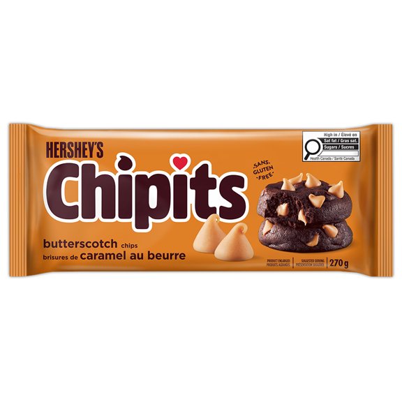 HERSHEY'S CHIPITS Butterscotch Baking Chips, Gluten Free, 270g