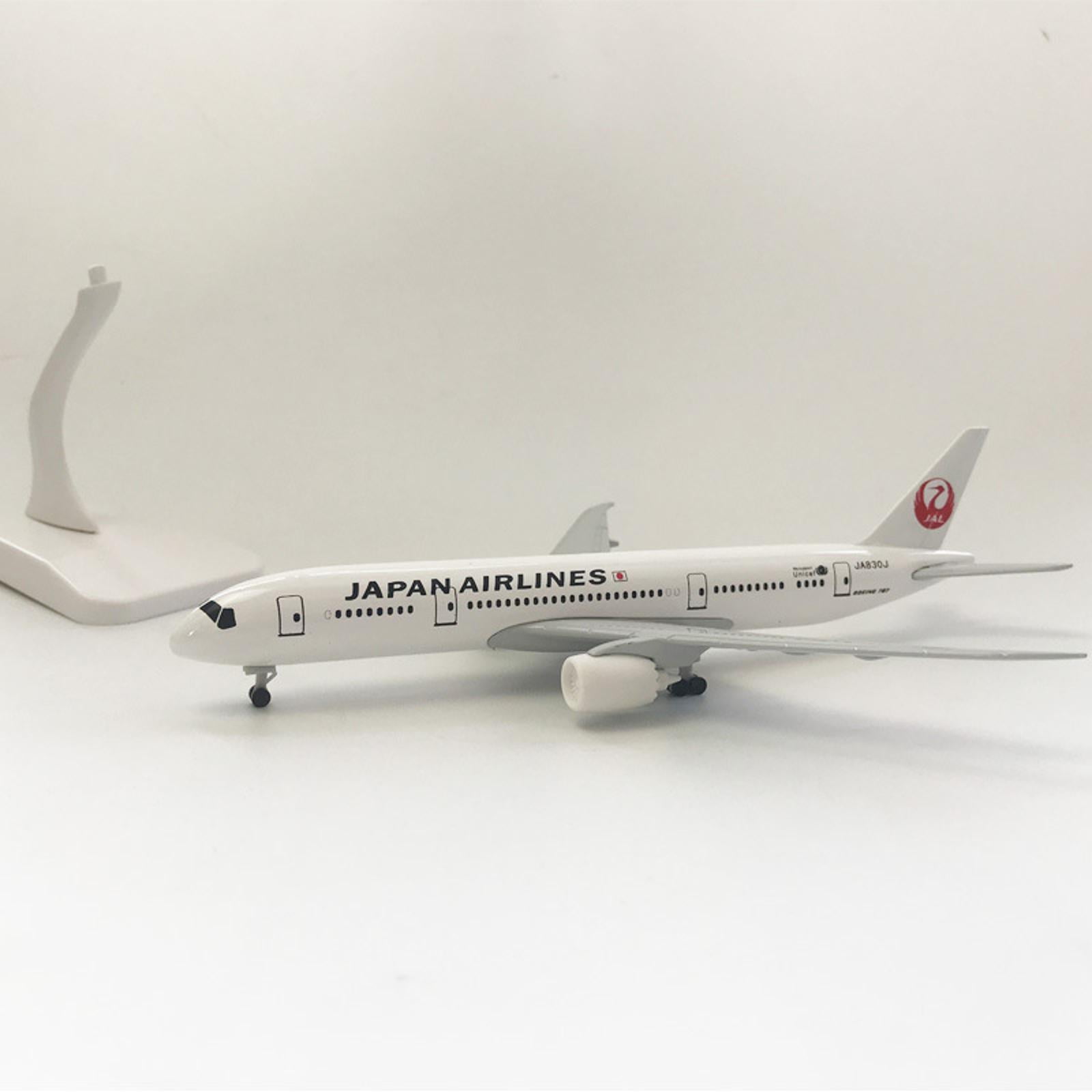 NATEFEMIN Japan B787 Airplane Model for Decoration with Movable Wheels and Display Stand Retro Elegant Style