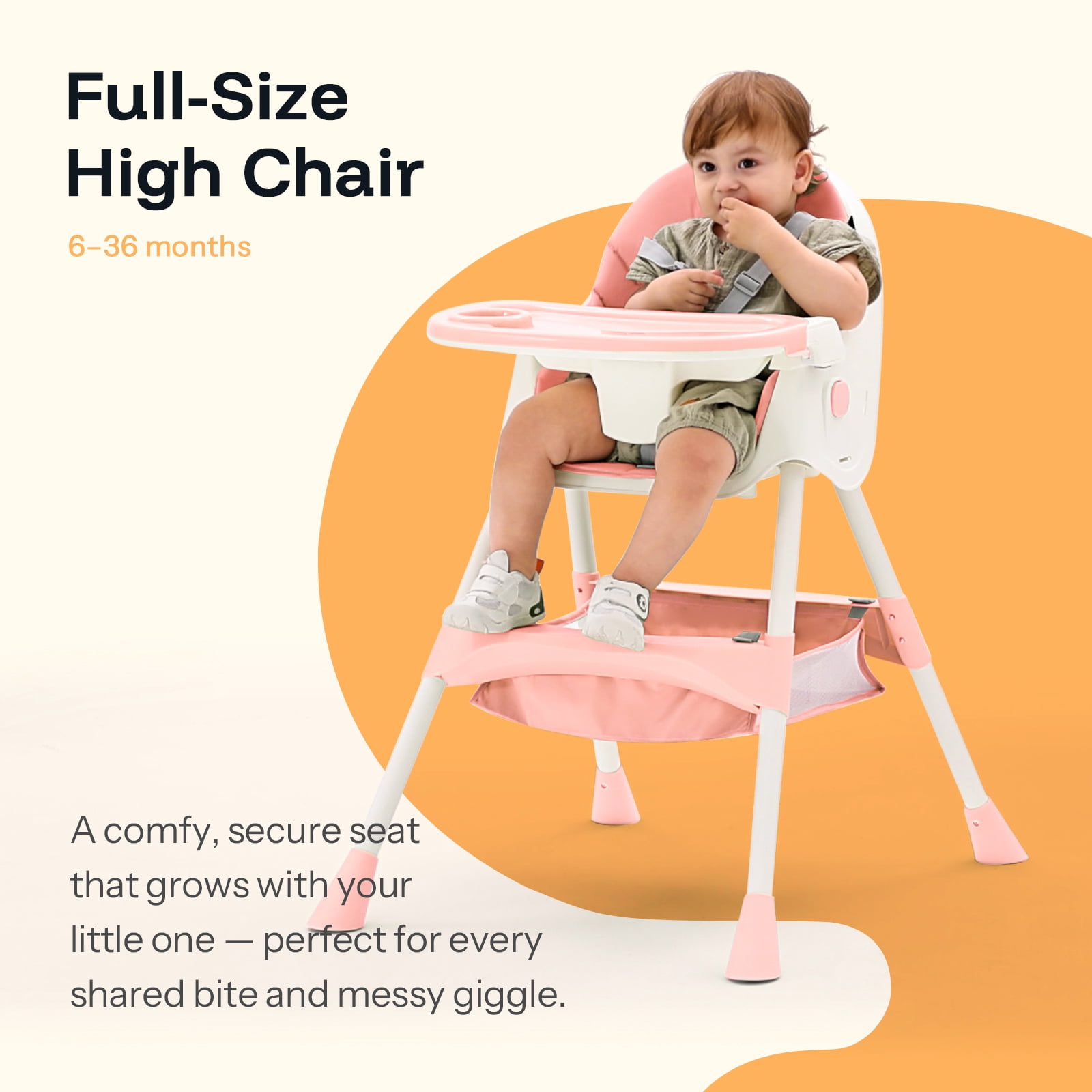 HARPPA 4-in-1 Convertible High Chair for Babies and Toddlers, Feeding Chair for Infant,Pink