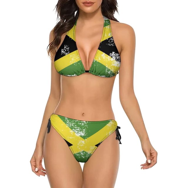 NICKSUN Women's Bikini Sets, Cute Print Two Piece Bathing Suits Sexy Halter Padded Bikini Swimsuits